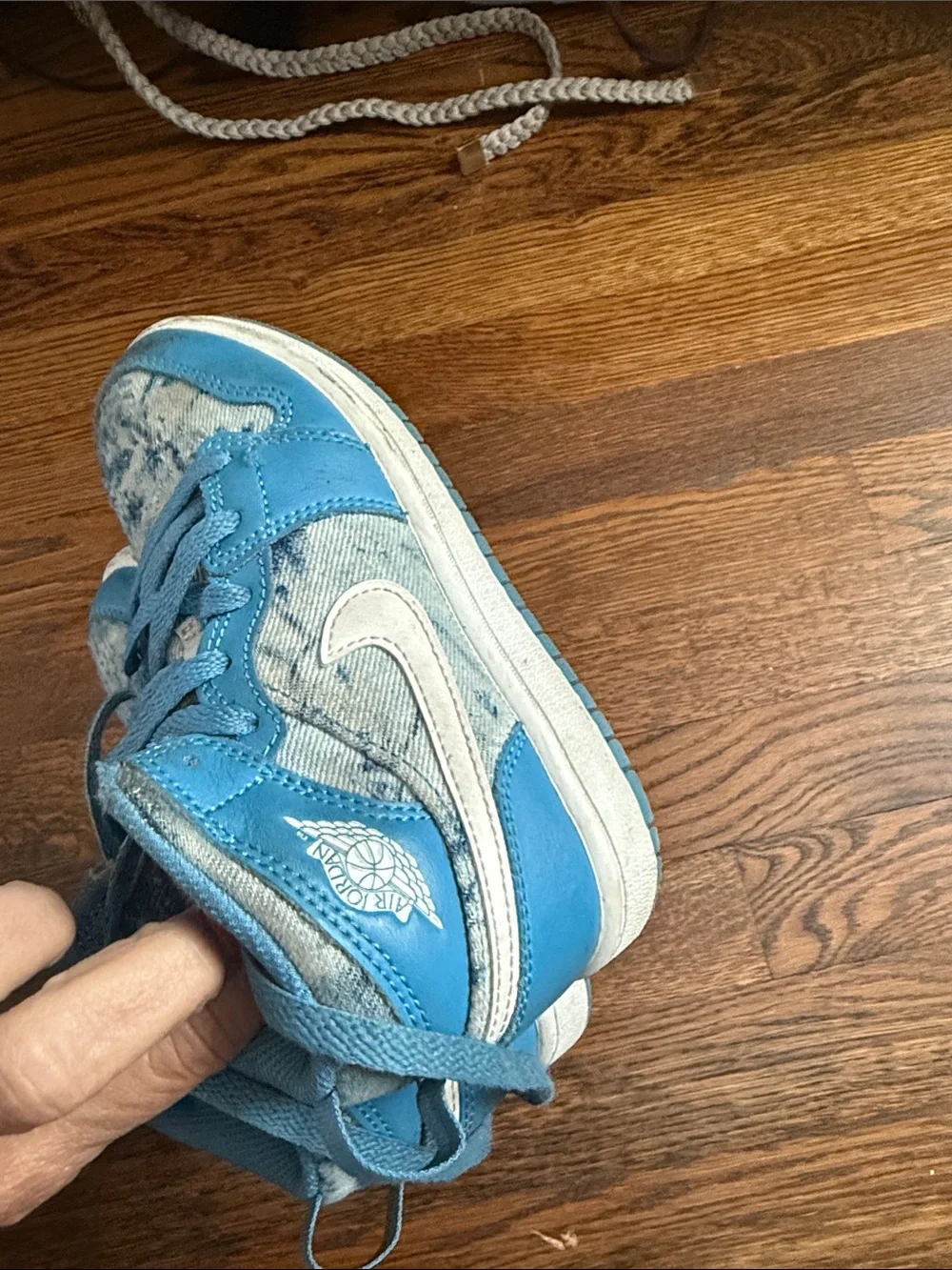 Nike Kids Blue High-Top Sneakers with Lace-Up